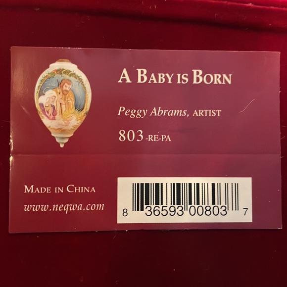 Authentic w/ Certificate hand painted Christmas ornament by artist Peggy Abrams - Picture 7 of 9